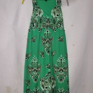 INC International Concepts Green Floral Maxi Dress